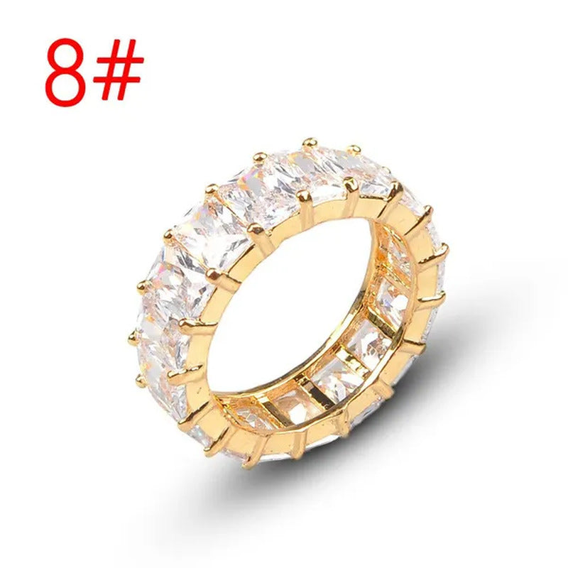 925 Silver Ring Colored Square Rainbow Ring Statement Crown Ring Natural Gemston