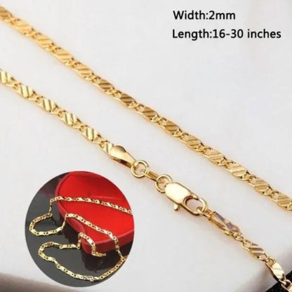 1Pc/3Pcs Men'S Women'S 16-30 Inch European Fashion Luxury Solid Chain Necklace B