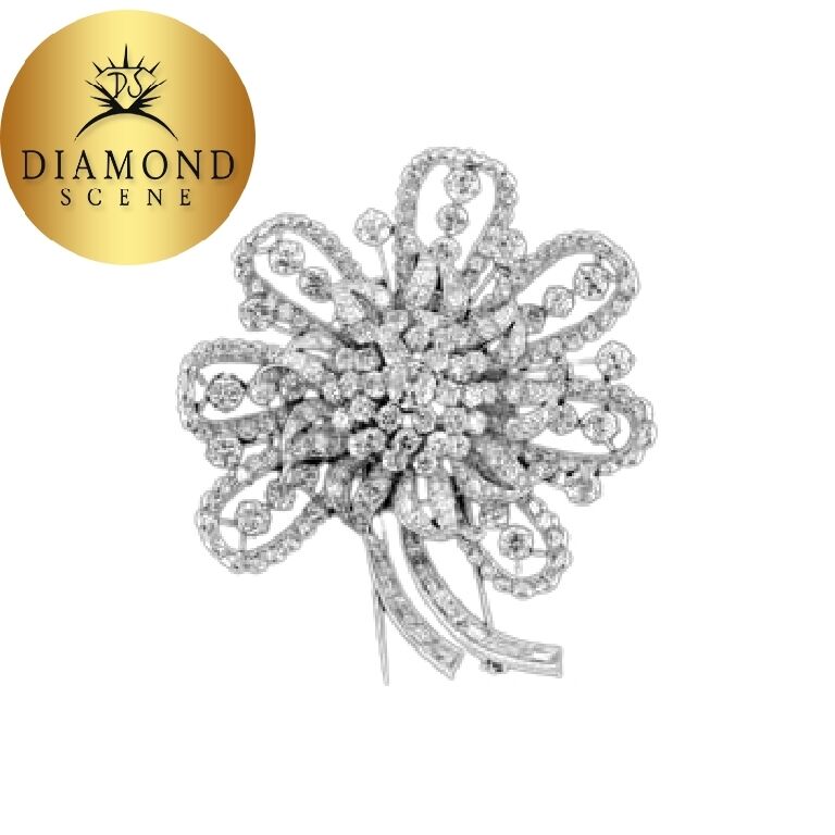 DIAMOND ANTIQUE PIN DIAMOND BROOCH CIRCA DIAMOND PI 1930'S ESTATE DIAMOND BROOCH