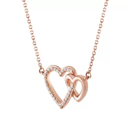 0.08 CT. T.W. Diamond Heart Necklace in 14K Gold