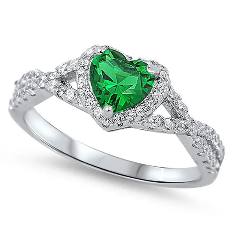 Sterling Silver .925 Women'S Diamond Cubic Zirconia CZ Infinity Heart Halo Band