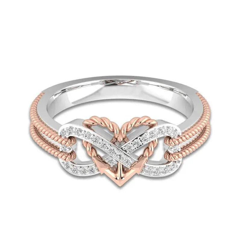 Black Rose Gold Heart Ring Ladies Ring Ladies Valentine'S Day Birthday Gift Jewe