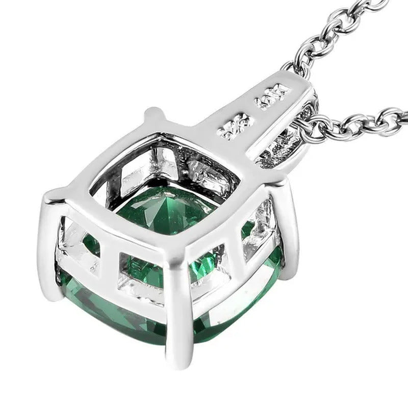 Shop LC Emerald Pendant Necklace for Women Created Peridot 925 Sterling Silver G