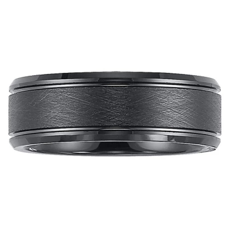 8Mm Tungsten Carbide Comfort Fit Band with Brushed Finish