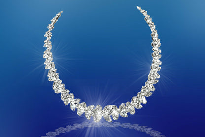 DIAMOND NECKLACE 35 ROUND 70 PEAR 70 MARQUISE SHAPE DIAMOND CHOKER SET NECKLACE