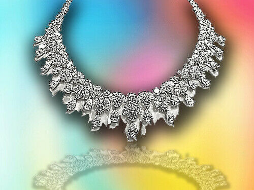 DIAMOND PEAR MARQUISE ROUND ALL AROUND SET 100% NATURAL DIAMOND CHOKER NECKLACE