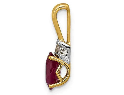 2/3 Carat (Ctw) Natural Ruby Solitaire Pendant Necklace in 14K Yellow Gold with