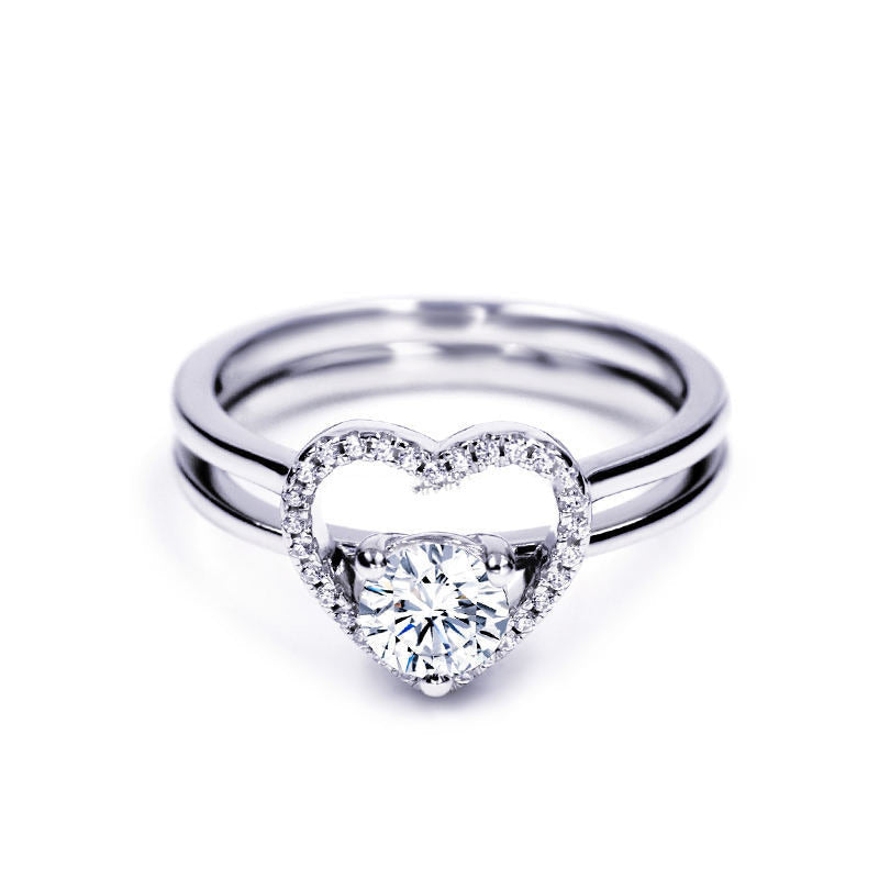 Heart-Shaped Diamond Creative Women'S Moissanite Ring