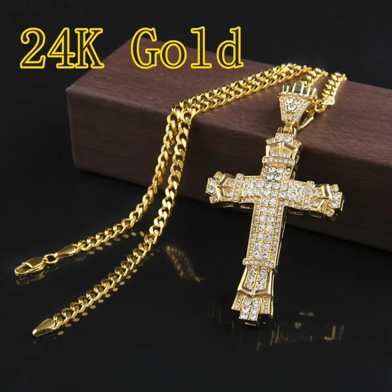 Tide Men'S 2018 Fashion Jewelry 24K Gold 925 Silver DIAMOND Pendant Stainless St