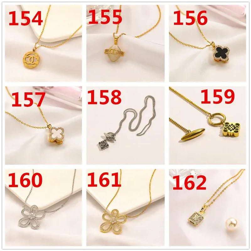 Women'S Fashion Collarbone Necklace Designer Stainless Steel Necklace Gift for G