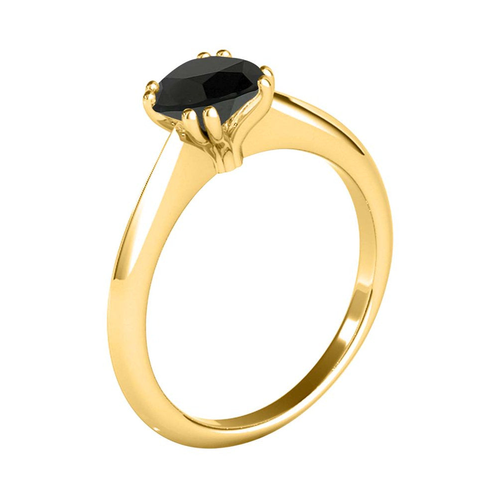 Mauli Jewels Engagement Rings for Women 0.50 Carat Black Diamond Engagement Ring