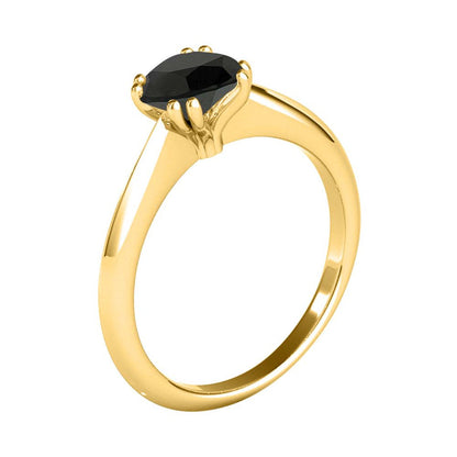 Mauli Jewels Engagement Rings for Women 0.50 Carat Black Diamond Engagement Ring