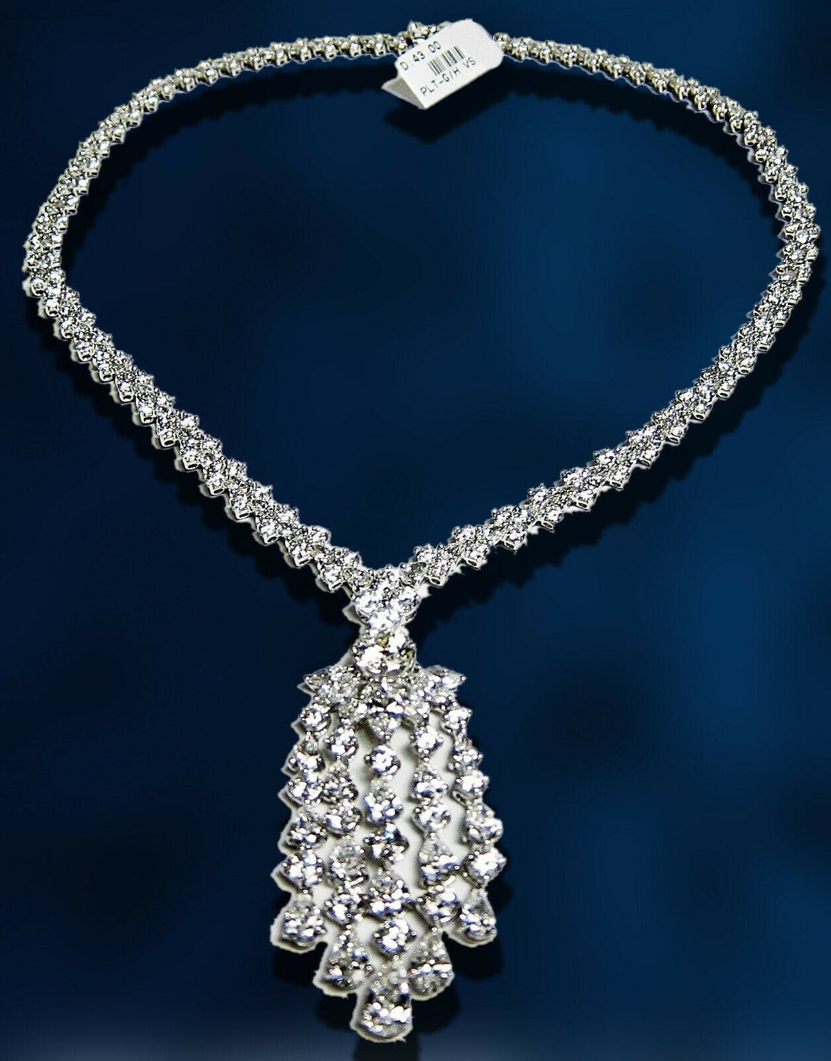 DIAMOND NECKLACE PRETTY MULTI-SHAPE DIAMOND DANGLE STYLE DIAMOND SET NECKLACE