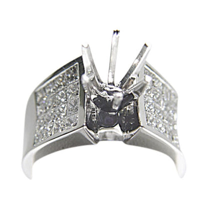 DIAMOND 32 PRINCESS SHAPE 4X4 ROW INVISIBLE SET SETTING ENGAGEMENT SETTING RING