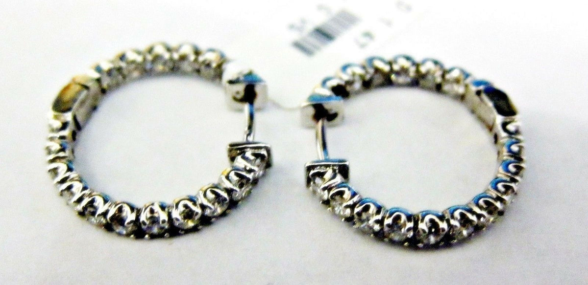DIAMOND ROUND BR SHAPE HOOP EARRING INSIDE OUTSIDE SET