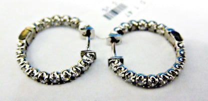 DIAMOND ROUND BR SHAPE HOOP EARRING INSIDE OUTSIDE SET