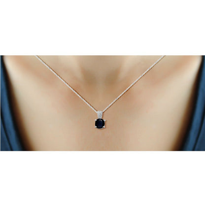 1.07 Carat T.G.W. Sapphire Gemstone and Diamond Accent Pendant