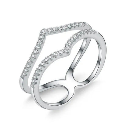 Majesty Diamonds MDS170416 White Zircon Geometric Cocktail Ring in .925 Sterling