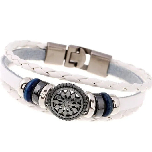 Men'S Bracelet Male Fashion Leather Cord South Korea Multilayer Personality to R
