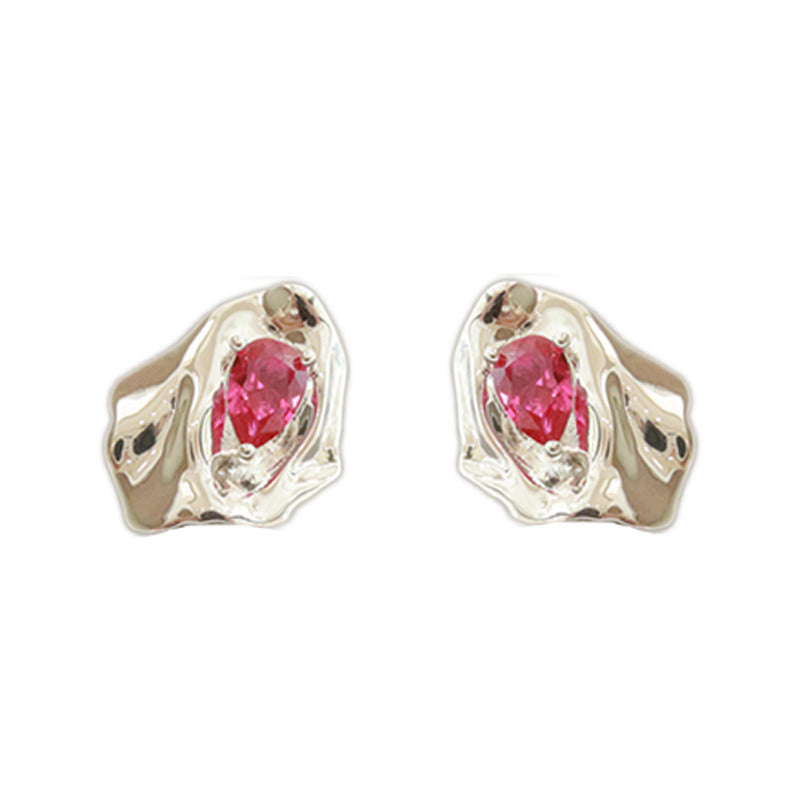 Rose Petal Tassel Stud Earrings