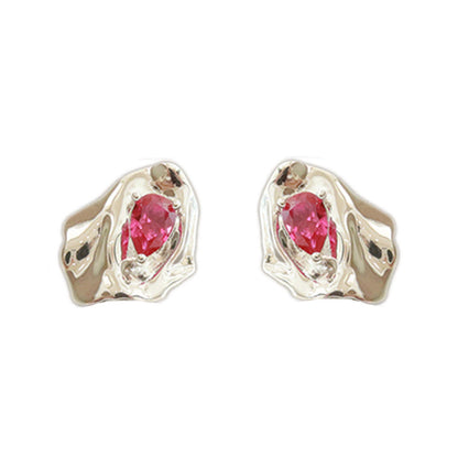 Rose Petal Tassel Stud Earrings