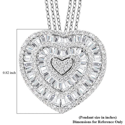 Shop LC Platinum Plated Statement Cubic Zirconia Love Pendant Necklace for Women