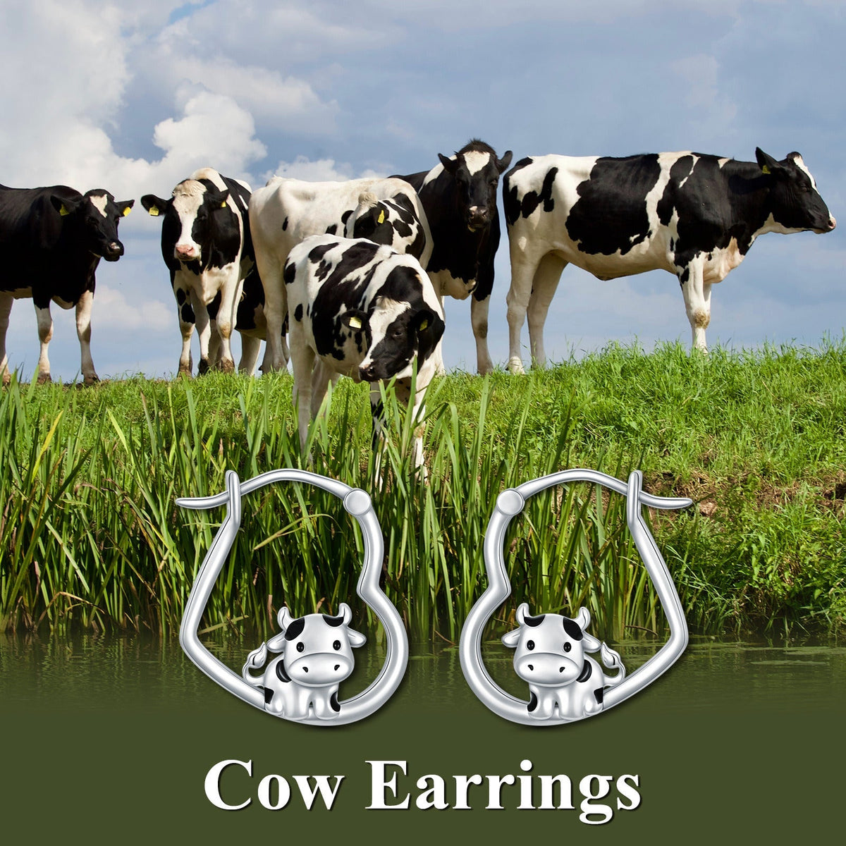 Cow Earrings 925 Sterling Silver Hypoallergenic Cow Hoop Earrings Cow Jewelry Gi
