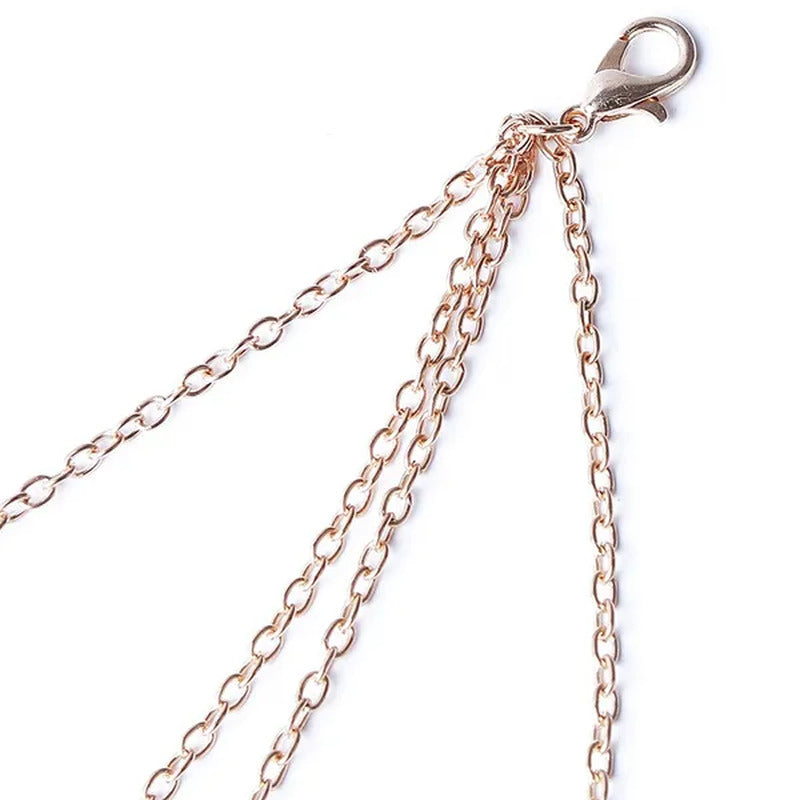 1 PC Fashion Celebrity Chain Tassel Crystal Bracelet Slave Finger Ring Hand Harn
