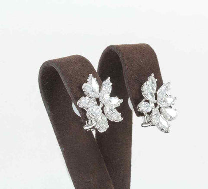 Classic Diamond Gold Cluster Earrings