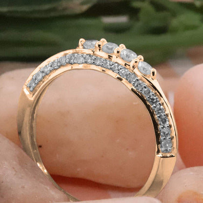 0.50 Carat (Ctw) round White Diamond Ladies Stackable Wedding Ring 1/2 CT, 14K G