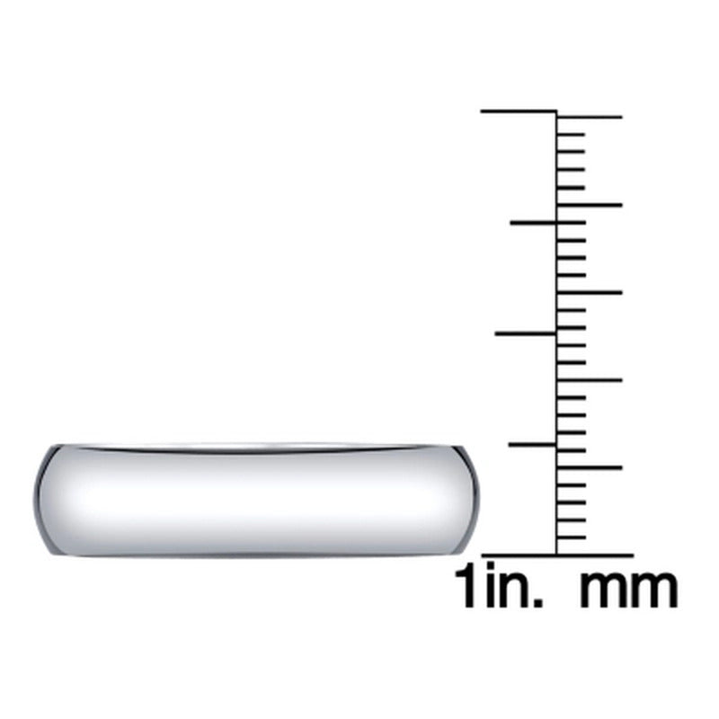 Men'S 6Mm Half-Round White Tungsten Wedding Band