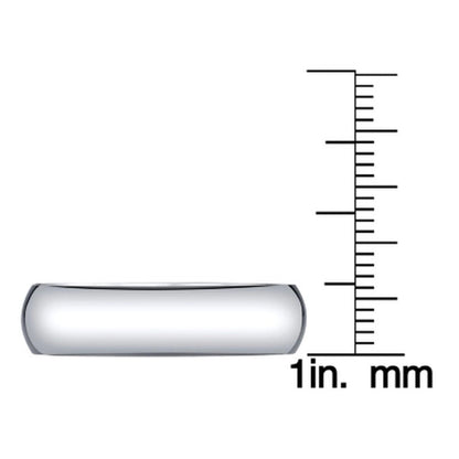 Men'S 6Mm Half-Round White Tungsten Wedding Band