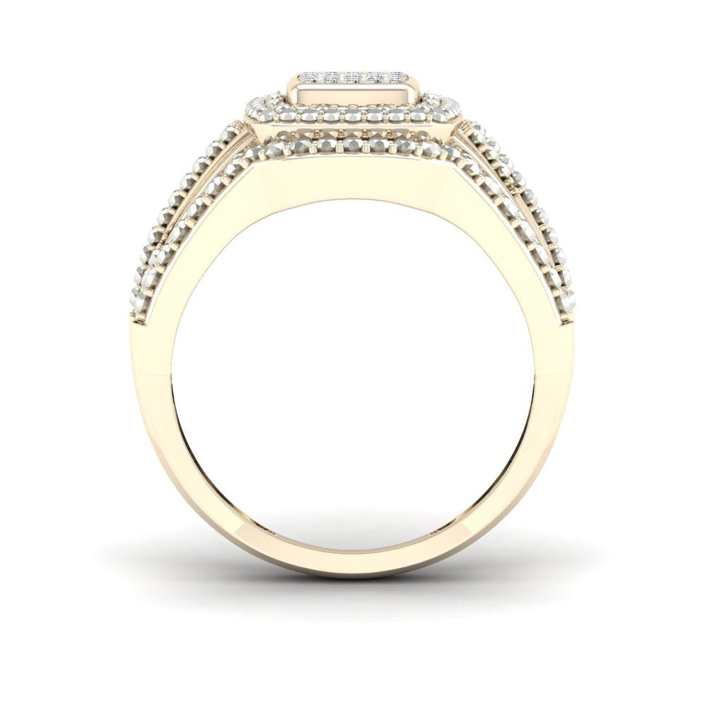 1/8Ct TDW Diamond 10K Yellow Gold Halo Engagement Ring
