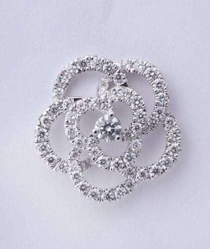 Diamond Camelia 1.95 ct Diamond White Gold Flower Earrings