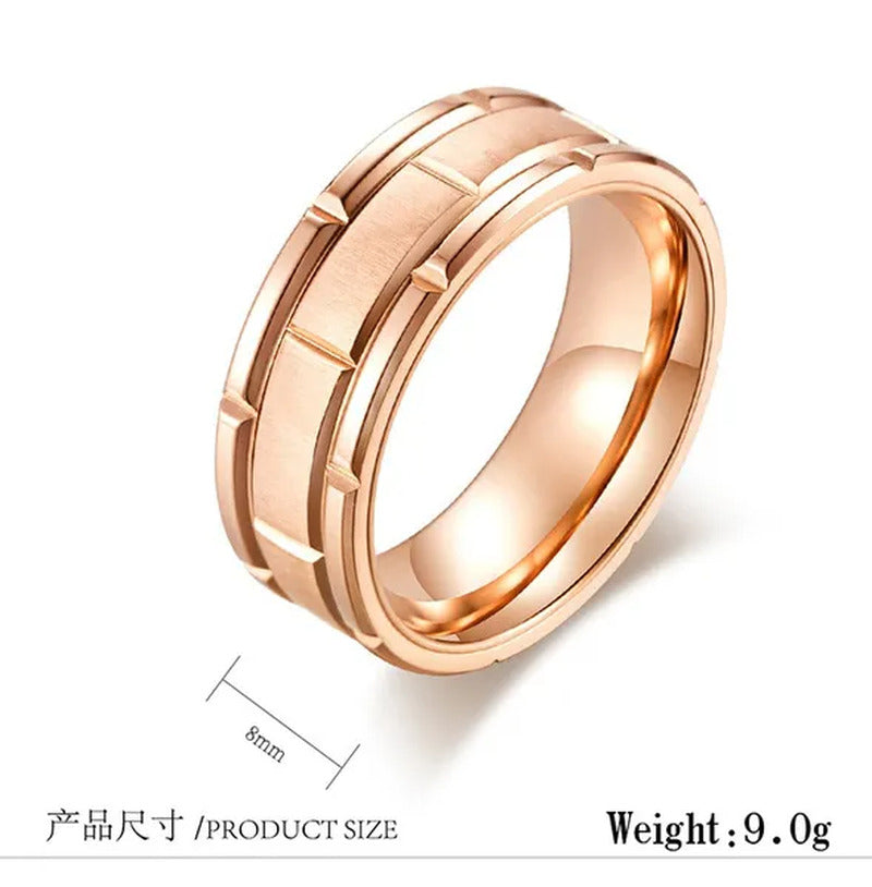 Simple Style Fashion Trendy 316L Stainless Titanium Steel Men Personalized Ring