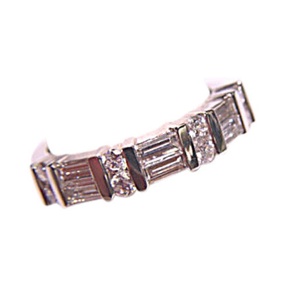 7 ROW DIAMONDS 8 ROUND BRILLIANT CUT AND 6 BAGUETTE CUT
