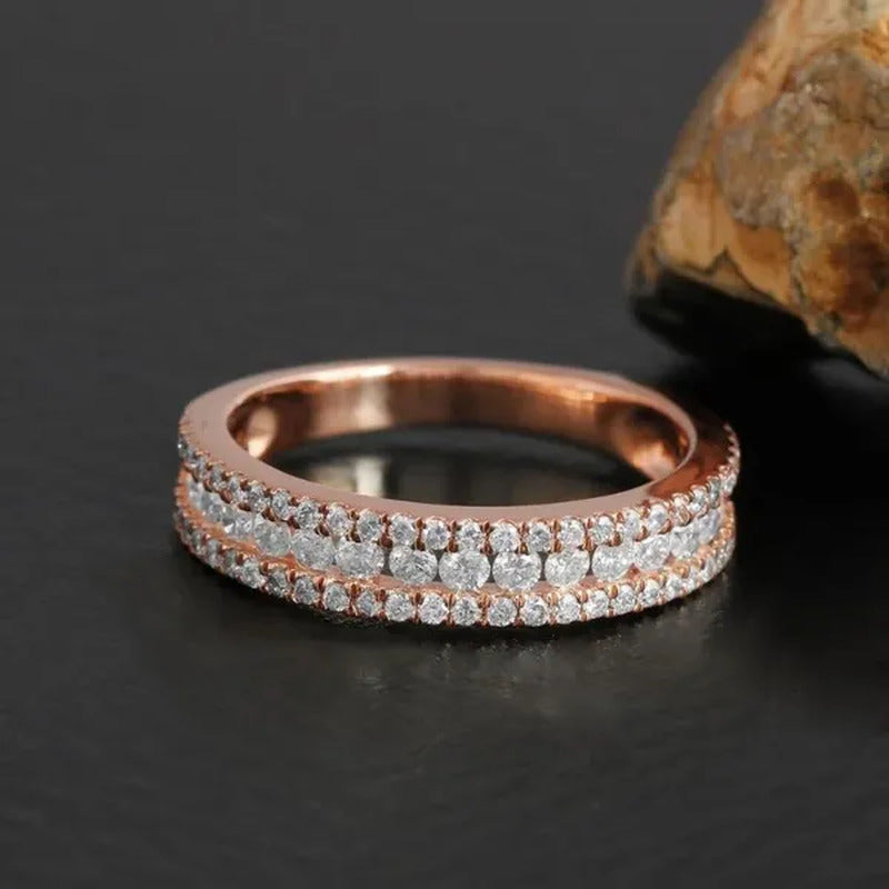 Eternity Rings for Women Wedding Ring 18K Gold Micro Pave Diamond Rings Bridal E
