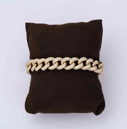 Diamond Link Bracelet Yellow Gold