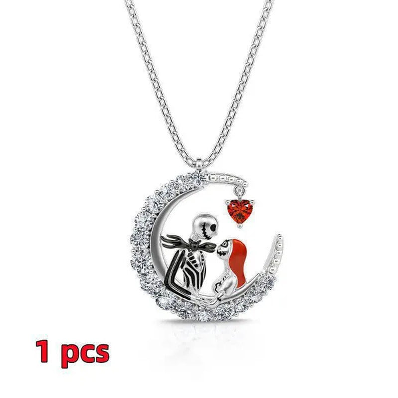 Beautiful Creativity 925 Silver Necklace Eternal Love Retro Skull Partner Neckla