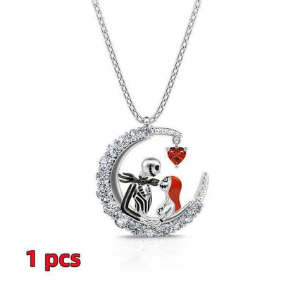 Beautiful Creativity 925 Silver Necklace Eternal Love Retro Skull Partner Neckla