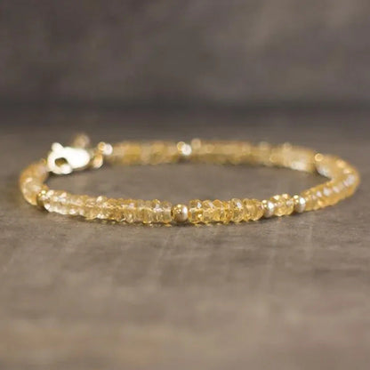 Citrine Bracelet Sterling Silver or Gold Filled, Natural Citrine Jewelry, Gemsto