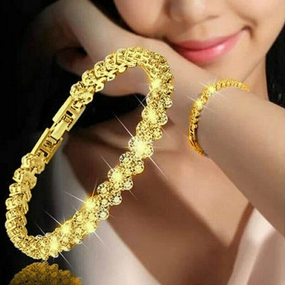 Bangle Bracelets for Women,Roman Style Woman Crystal Diamond Bracelets Gifts Jew