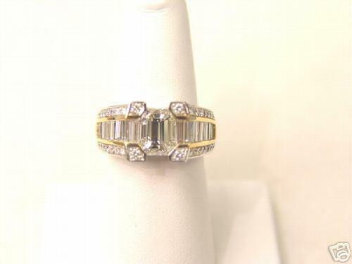 LABORATORY CERTIFIED EMERALD CUT CENTER DIAMOND 2.03 C