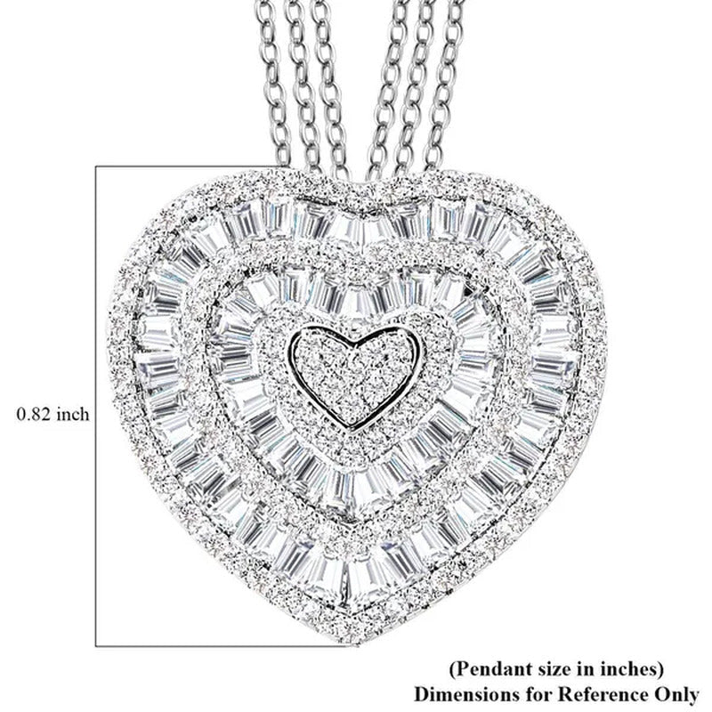 Shop LC Platinum Plated Statement Cubic Zirconia Love Pendant Necklace for Women