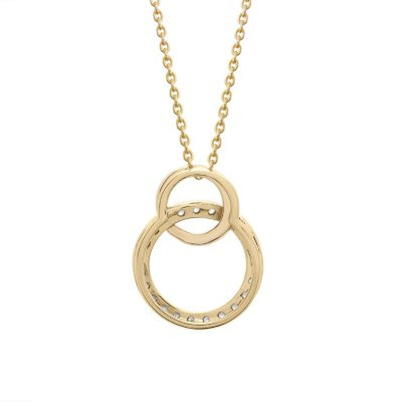 0.25 CT. T.W. Diamond Double Circle Pendant in 14K Yellow Gold (I, I1)