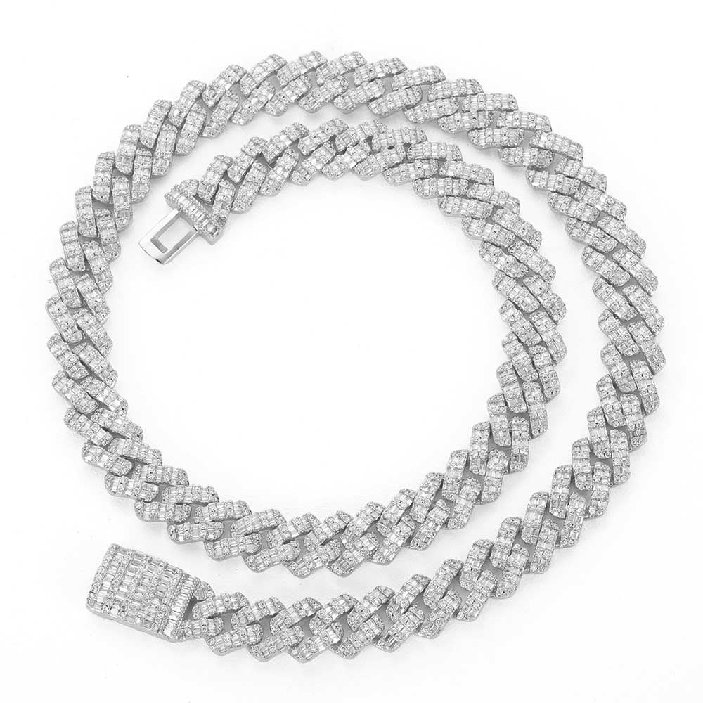 Hip Hop Square Circle Mixed Inlay 10Mm Diamond Cuban Necklace