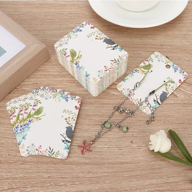 100Pcs/Set White Earring Pendant Jewellery Display Cards Cardboard Bulk NEW
