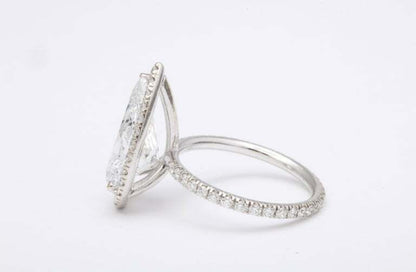 5 Carat D Color Pear Shape Engagement Ring GIA Certified