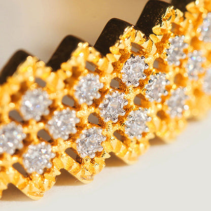 Craft Vintage Bracelet S925 Silver Gold-Plated Zirconium Diamonds