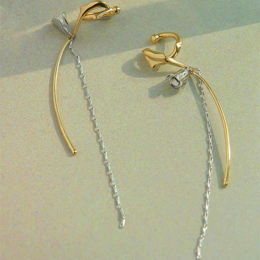 Tassel Women'S Niche Light Luxury Retro Flower Earrings